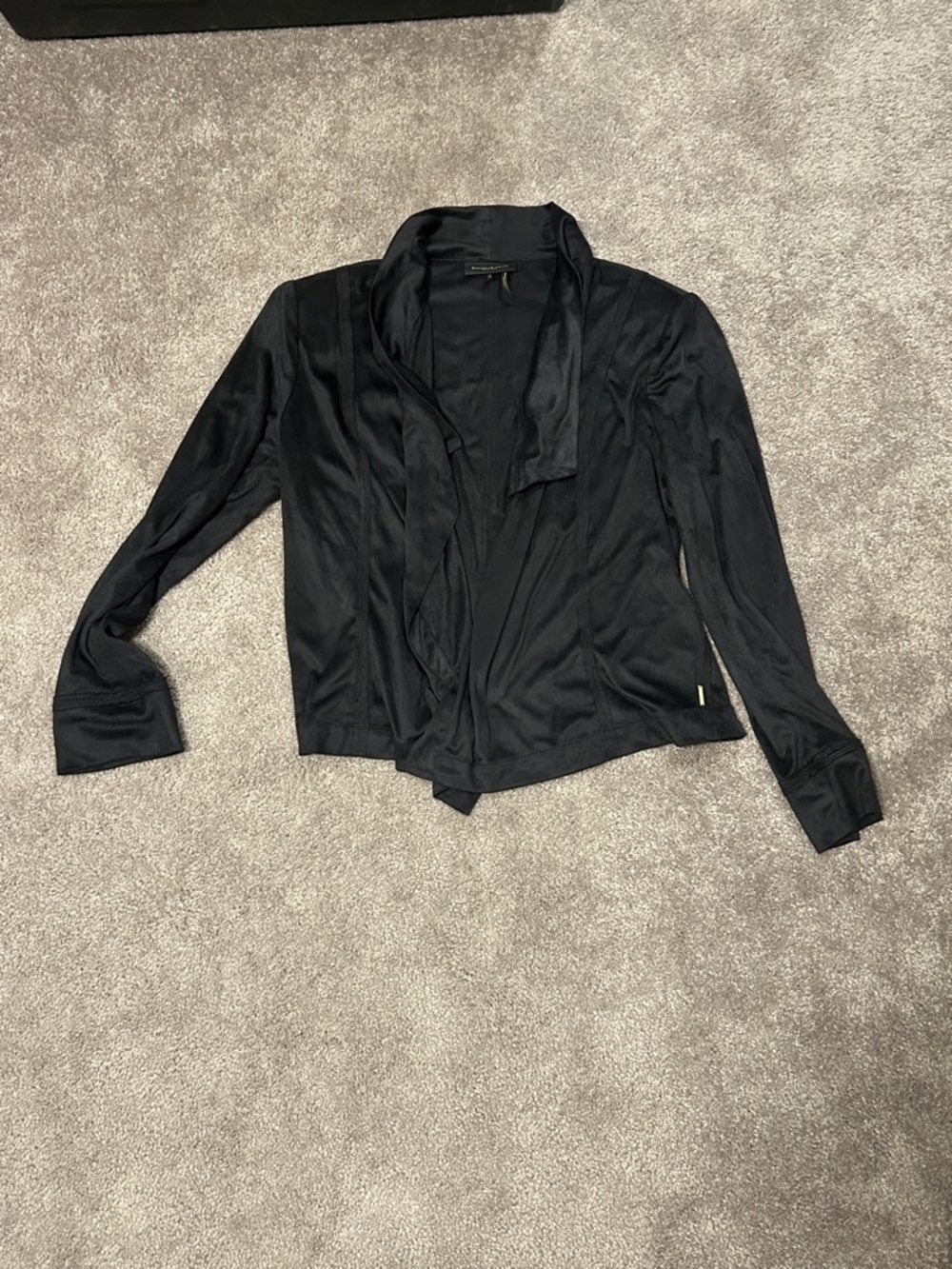 Donna Karan Black Open-Front Satin-Look Jacket